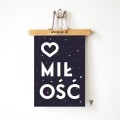 PLAKAT Z SERCEM I NAPISEM "MIŁOŚĆ"