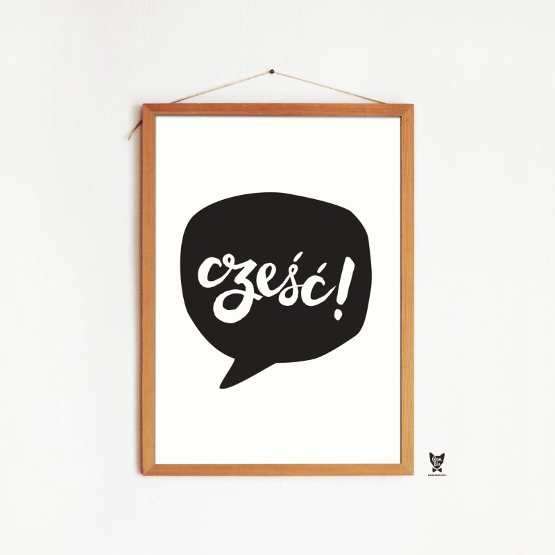 PLAKAT Z DYMKIEM Z NAPISEM "CZEŚĆ"